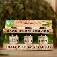 Набор эфирных масел "Эвкалипт,сосновое масло, пихта", Банная забава набор эфирных масел "эвкалипт,сосновое масло, пихта", банная забава