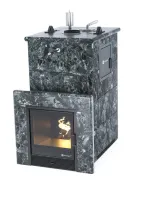 Печь для бани ИзиСтим Геленджик М2 Premium в четырехст.кож.из пироксинита выход справа закр.верх печь для бани изистим геленджик м2 premium в четырехст.кож.из пироксинита выход справа закр.верх