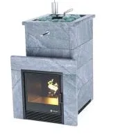 печь для бани изистим сочи premium в четырехстороннем кожухе откр.верх из талькохлорита #