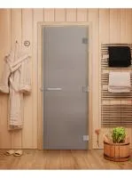 Дверь "Эталон" (сатин) 200х80, 10 мм, 3 петли, коробка ольха, Банный Эксперт дверь "эталон" (сатин) 200х80, 10 мм, 3 петли, коробка ольха, банный эксперт