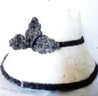 Шапка для бани Шляпа с дубовыми листиками, белая, Жар-Банька шапка для бани шляпа с дубовыми листиками, белая, жар-банька