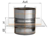 Монтажная площадка Ду120/220 нерж 1мм/нерж0,5мм монтажная площадка ду120/220 нерж 1мм/нерж0,5мм