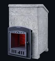 печь для бани gfs гром 30п2 чугунная в облицовке президент 1020/40 талькомагнезит с порталом