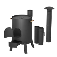 Печь для казана СТЭН КазанОК 8-12л разборная, переносная, в комплекте с дымоходом печь для казана стэн казанок 8-12л разборная, переносная, в комплекте с дымоходом