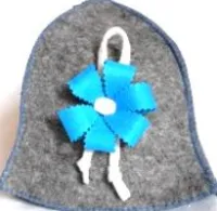 Шапка для бани Синий Цветок, серая, Жар-Банька шапка для бани синий цветок, серая, жар-банька