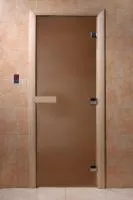 Дверь "Банная ночь" (бронза матовая) 170х70, 8 мм, 3 петли, коробка листва, Банный Эксперт дверь "банная ночь" (бронза матовая) 170х70, 8 мм, 3 петли, коробка листва, банный эксперт