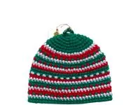 Шапка для бани Банибо №2 ручной работы, акрил, зеленый/красный/белый, Банный Перец шапка для бани банибо №2 ручной работы, акрил, зеленый/красный/белый, банный перец