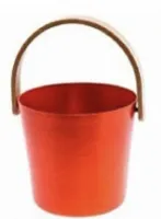Ведро Sawo 5л, Tammer-Tukku Rento алюминиевое с бамбуковой ручкой, красное ведро sawo 5л, tammer-tukku rento алюминиевое с бамбуковой ручкой, красное