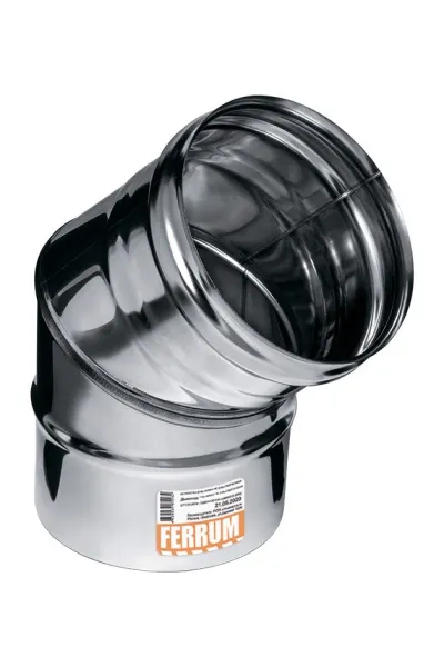 Колено Феррум угол 135°, нержавеющее (439/0,8мм) ф200 колено феррум угол 135°, нержавеющее (439/0,8мм) ф200