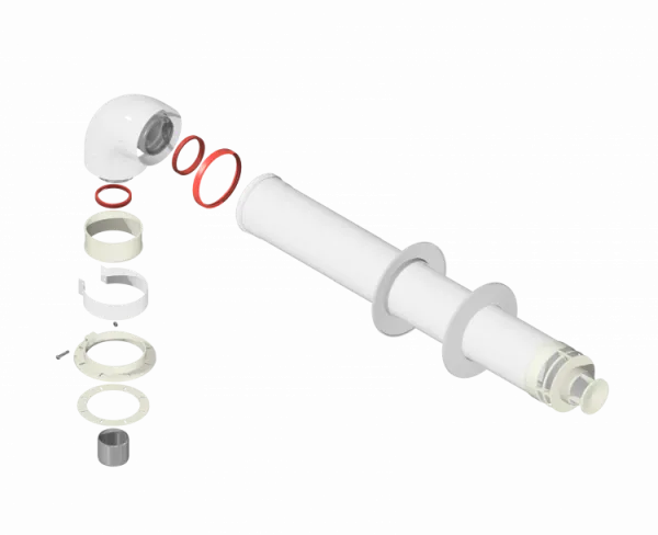 Дымоход коаксиальный Craft ф60/100, L=1,0м, белый, комплект в сборе дымоход коаксиальный craft ф60/100, l=1,0м, белый, комплект в сборе