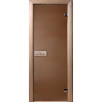 дверь бронза 210*80, 8 мм, 3 петли, коробка хвоя. банный эксперт